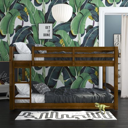 Better Homes and Gardens Tristan Full-over-Full Convertible Floor Bunk Bed, Mocha