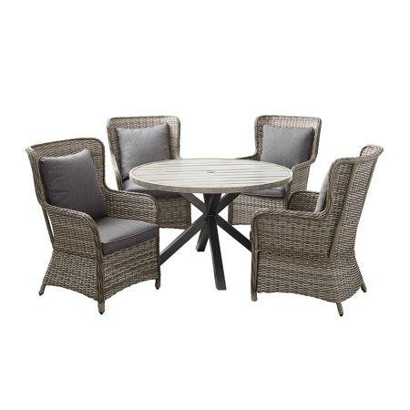 Better Homes and Gardens Victoria Outdoor Dining Patio Set, Cushioned Wicker 5 Piece