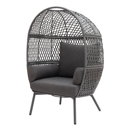 Better Homes & Garden Ventura Steel Stationary Wicker Egg Chair – Mono Gray