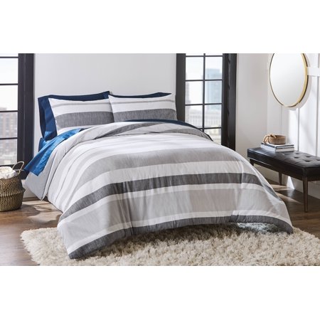 Better Homes & Gardens 2-Piece Bold Stripe Twin/TwinXL Comforter Set, Grey