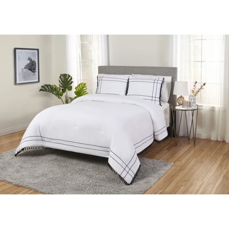 Better Homes & Gardens 2 Piece White Luxe Comforter Set, Twin
