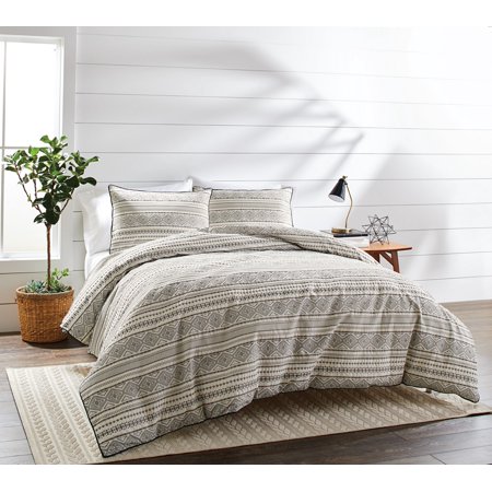 Better Homes & Gardens 3-Piece Full/Queen Textured Stripe Comforter Set, Gray