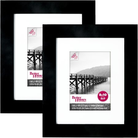 Better Homes & Gardens 8x10 Inch Wide Picture Frame, Black, Set of 2