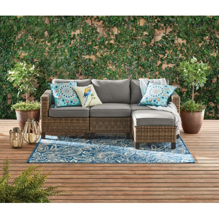 Better Homes & Gardens Brookbury 4-Piece Wicker Sectional Sofa Set