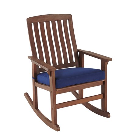 Better Homes & Gardens Delahey Outdoor Wood Porch Rocking Chair, Brown finish