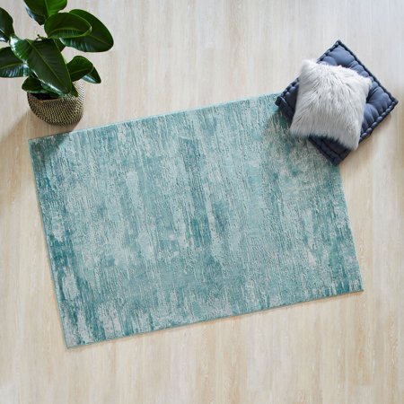 Better Homes & Gardens High Low Abstract Area Rug, Teal, 5' x 7'