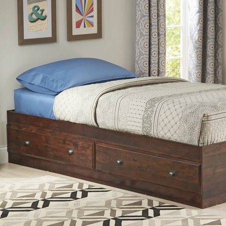 Better Homes & Gardens Leighton Mates Kid's Storage Bed, Twin, Rustic Cherry