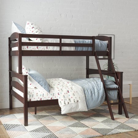Better Homes & Gardens Leighton Wood Twin-over-Full Bunk Bed, Espresso