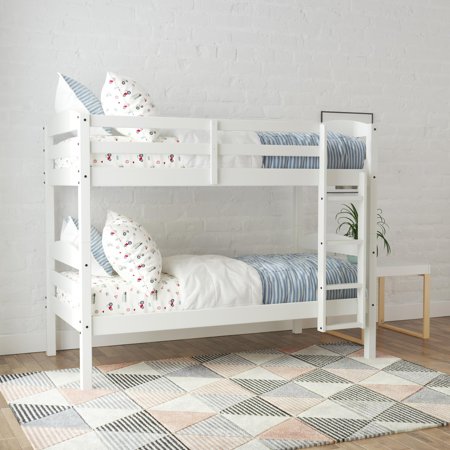 Better Homes & Gardens Leighton Wood Twin-Over-Twin Bunk Bed, White