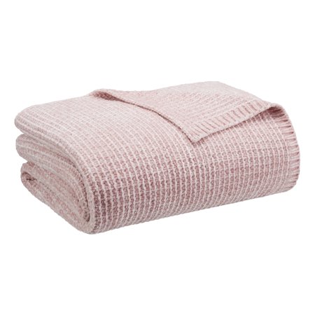 Better Homes & Gardens Luxe Chenille Throw, 50"X72", Blush, Machine Washable, Polyester