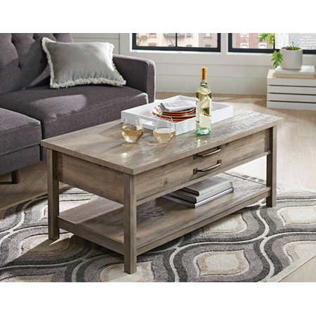 Better Homes & Gardens Modern Farmhouse Rectangle Lift-Top Coffee Table, Rustic Gray On Sale At Walmart