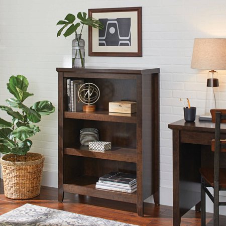 Better Homes & Gardens Parker 3 Shelf Bookcase, Estate Toffee Finish