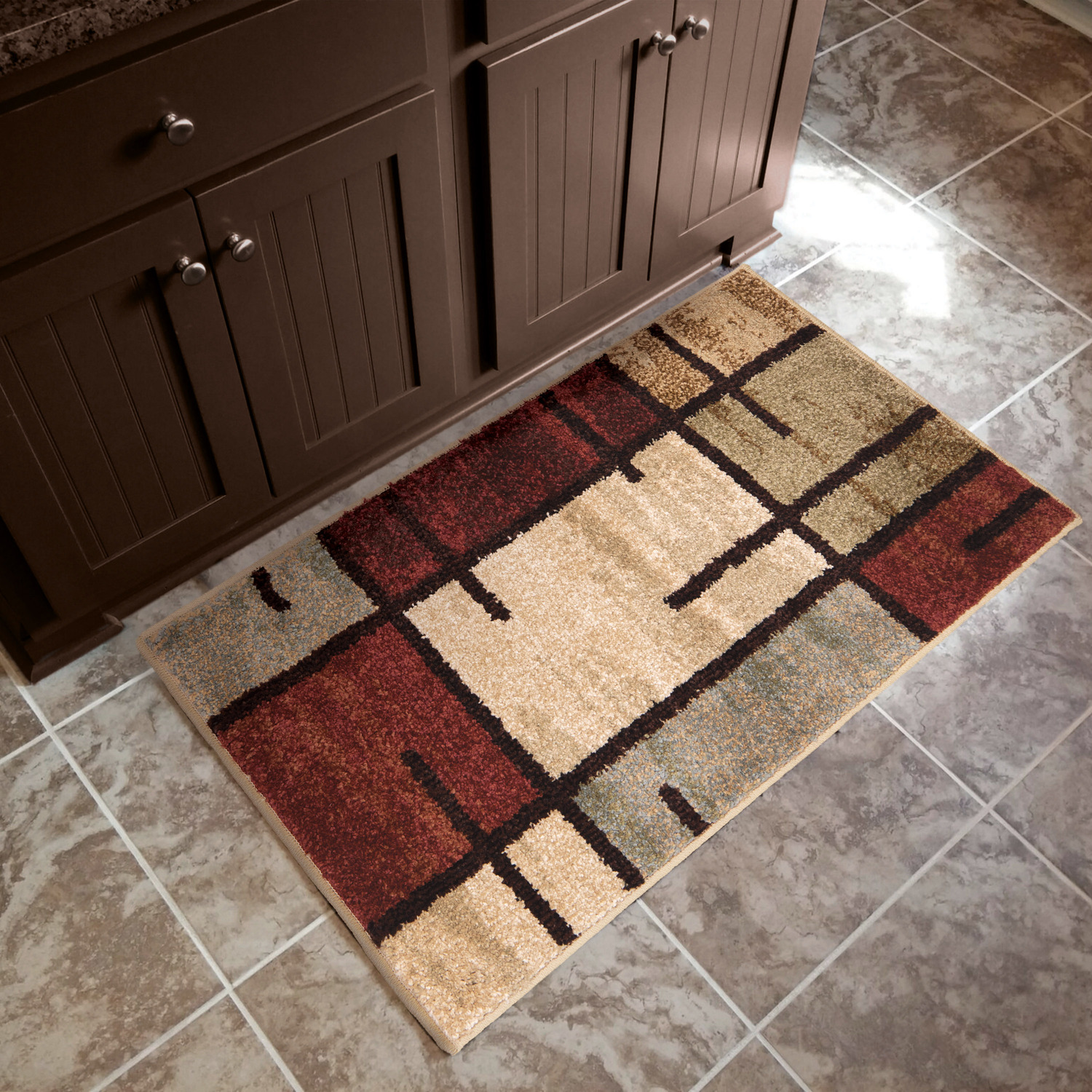 Better Homes & Gardens Spice Grid Indoor Accent Rug, Rouge, 20" X 34"