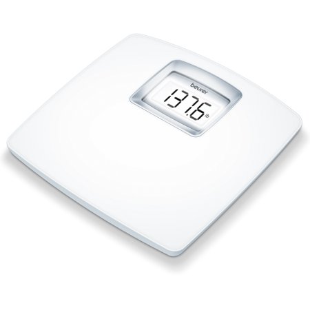 Beurer Personal Bathroom Scale, PS25, Smart & Accurate Body Weight Control, XL Scale with Illuminated LCD Display, High Precision Weighing, Timeless White Design, Quick Start, Batteries Included