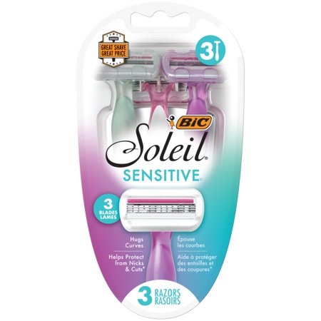 BIC Soleil Sensitive 3 Blade Women's Razor -- Pack of 3 Disposable Razors