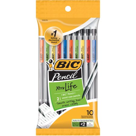 Bic Xtra-Life Mechanical Pencils, Medium Point 0.7mm #2 Pencil, 10-Count Pack of Pencils