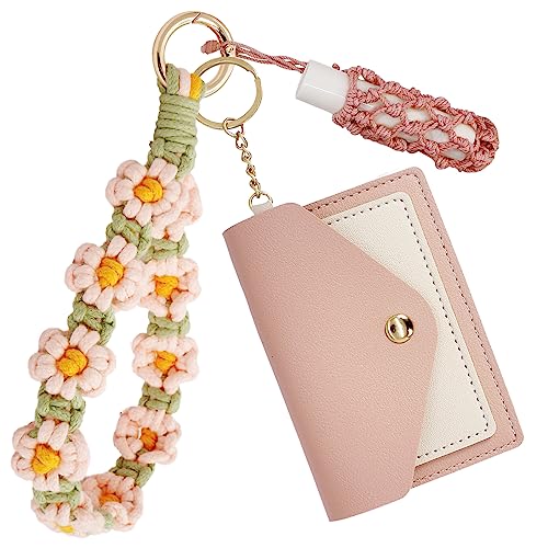 Handmade Purse - On Sale Today! Bihrtc Boho Macrame Keychain Macrame Handmade Bracelet Keyring Wrist Lanyard Leather Cards Wallet Lipstick Holder Cute Flower Keychain Rural Style Bracelet Key Chain For Women