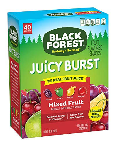 Black Forest Fruit Snacks Juicy Bursts, Mixed Fruit, 0.8 Ounce (40 Count) - AMAZON