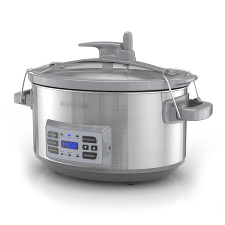 BLACK+DECKER 7-Quart Digital Slow Cooker with Temperature Probe + Precision Sous-Vide , Stainless, SCD7007SSD
