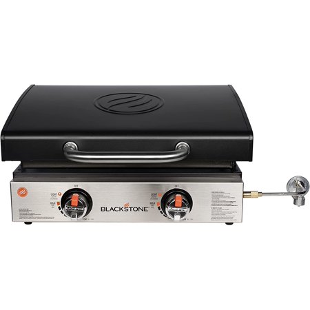 Blackstone 1813 Stainless Steel Propane Gas Hood Portable, Flat Griddle Grill Station for Kitchen, Camping, Outdoor, Tailgating, Tabletop, Countertop – Heavy Duty, 12, 000 BTUs, 22 Inch, Black