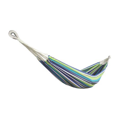 Bliss Hammocks 40" Wide Hammock in a Bag w/Hand-woven Rope loops & Hanging Hardware, Outdoor, Poolside, Patio, Backyard, Durable, Cotton & Polyester Blend, 220 Lbs Capacity - Garden Stripe
