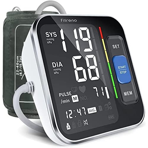 Blood Pressure Monitor, Digital Upper Arm BP Machine Cuffs with Large LED Backlit Display Adjustable 8.7"-15.7" Cuff Detector Memory with Carrying Case for Home Use On Sale At Amazon.com