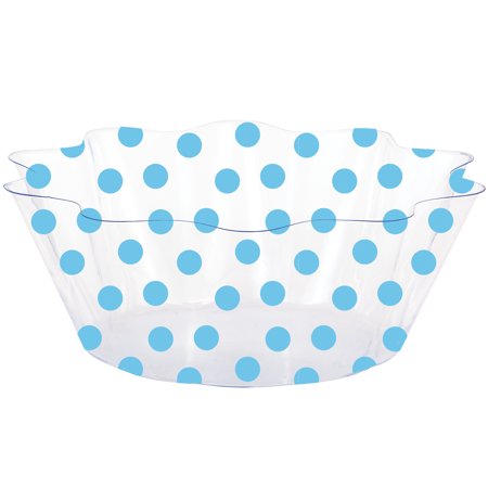 Blue Polka Dots Plastic Bowl