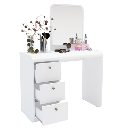 Boahaus Aphrodite Modern Vanity Table, White Finish, for Bedroom