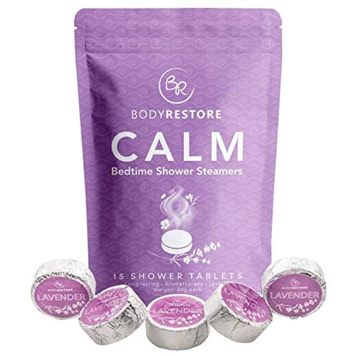 BodyRestore Shower Steamers (Pack of 15) Mother's Day Gifts for Mom - Lavender Essential Oil Scented Aromatherapy Shower Bomb, Nighttime Shower Tablets, Gifts for Women and Men MOTHERS DAY DEAL!