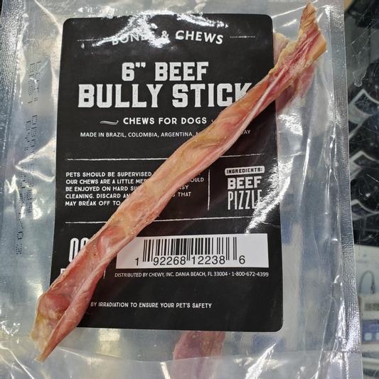 Bones & Chews Bully Stick 6" Dog Treats on Sale At Chewy