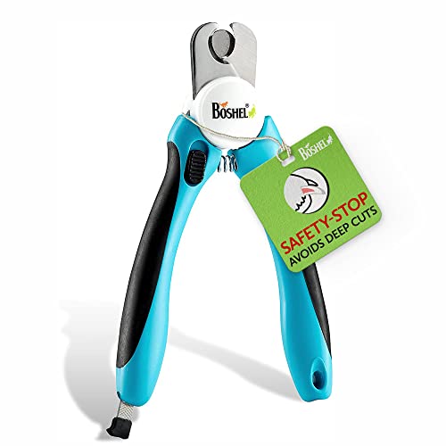 BOSHEL Dog Nail Clippers and Trimmer - with Safety Guard to Avoid Over-Cutting Nails & Free Nail File - Razor Sharp Blades - Sturdy Non Slip Handles - for Safe, Professional at Home Grooming - Amazon
