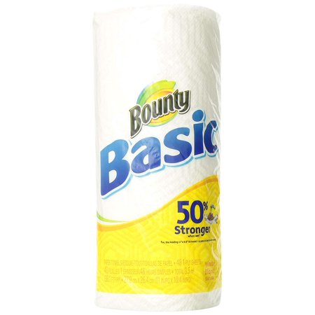 Bounty Basic Paper Towels, White, 1 Roll