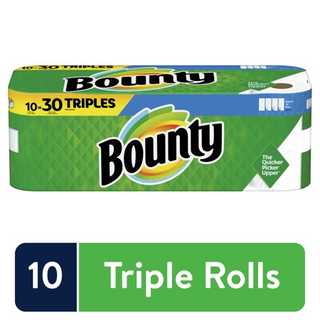 Bounty Select-A-Size Paper Towels, White, 10 Triple Rolls = 30 Regular Rolls, 10 Count