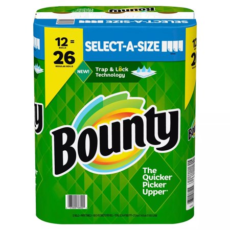 Bounty Select-A-Size Paper Towels, White (108 Sheets/Roll, 12 Rolls)