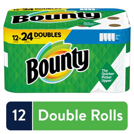 Bounty Select-A-Size Paper Towels, White, 12 Double Rolls, 12 Count new