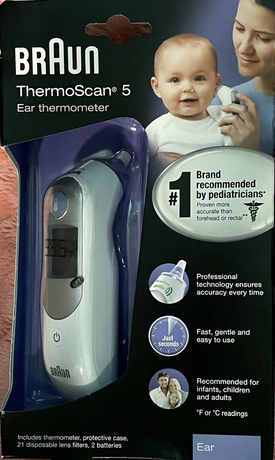 Braun ThermoScan 5 Ear Thermometer - Model IRT6500 NEW IN BOX.