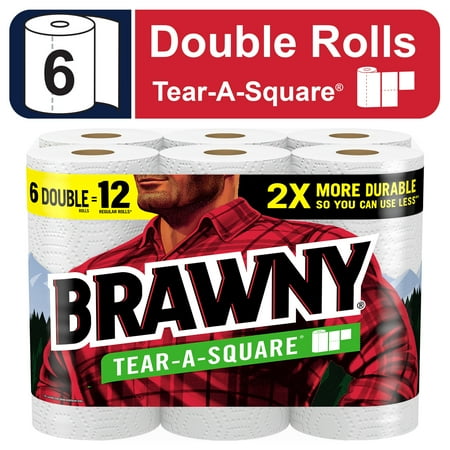 Brawny Paper Towels, White Pick-A-Size Sheets, 6 Large Rolls, 6.0 CT – WALMART SALE