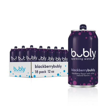 bubly Blackberry Flavored Sparkling Water, 12 oz, 18 Pack Cans