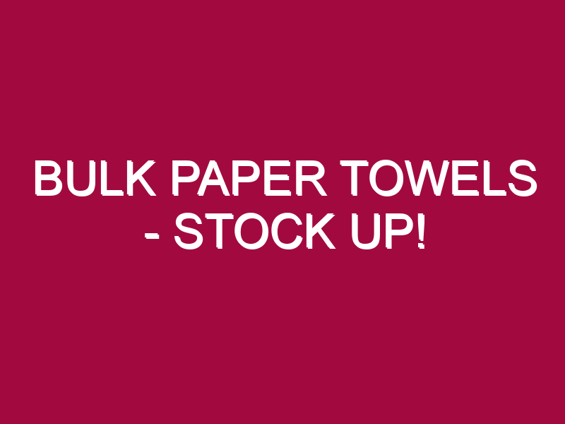 Bulk Paper Towels – STOCK UP!