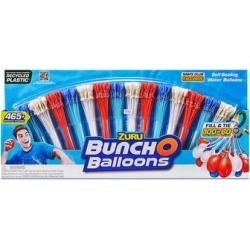 Bunch O Balloons 465 Rapid-Fill Self-Tying Recyclable Water Balloons (14 stems) Red, White, Blue