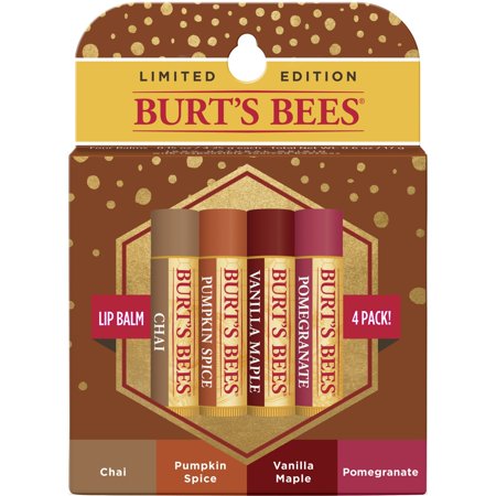 Burt's Bees 100% Natural Moisturizing Lip Balm Holiday Pack, 4 Ct