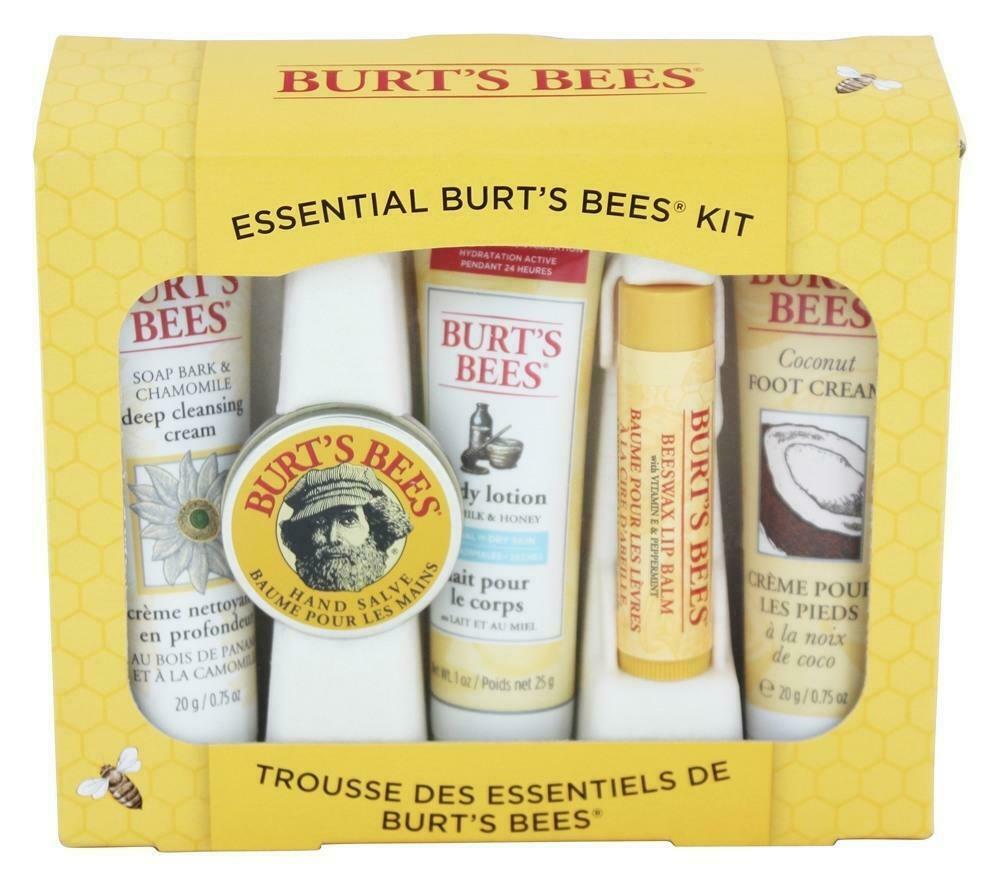 Burt's Bees Essential Kit Travel Size Gift Set 5 Natural Skin Care Products