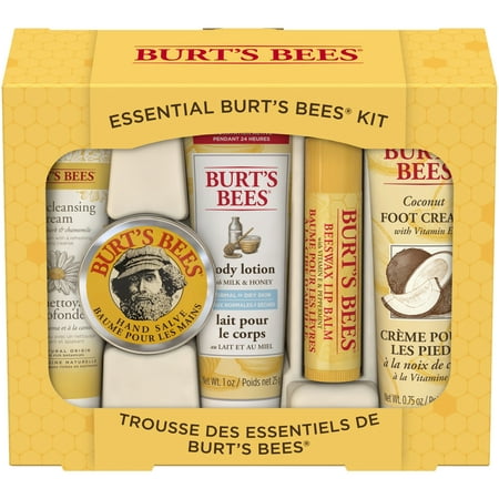 Burt's Bees Essential Gift Set, 5 Travel Size Products - Deep Cleansing Cream, Hand Salve, Body Lotion, Foot Cream and Lip Balm - WALMART