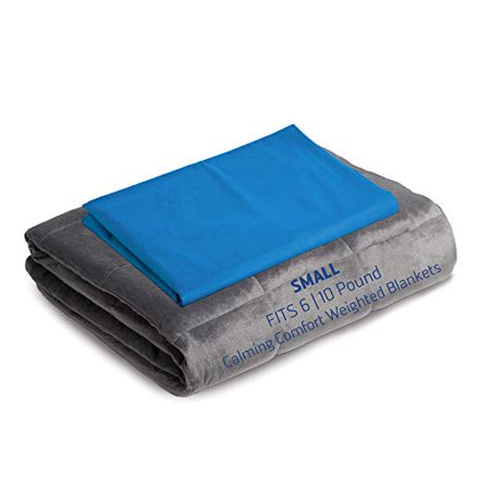 Calming Comfort by Sharper Image Weighted Blanket Duvet Cover | Small- Blue, Fits 6,10 lb Blanket 41” x 60”