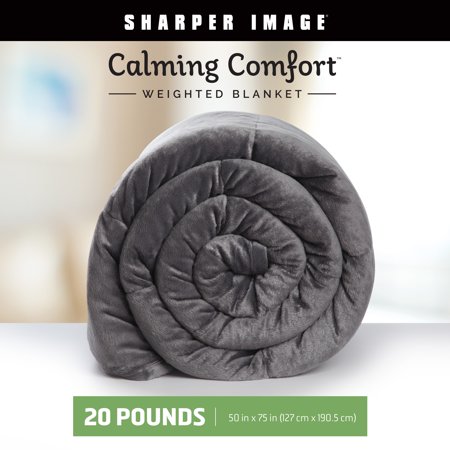 Calming Comfort Weighted Blanket, 20 lbs, 50" W x 75" L, Grey