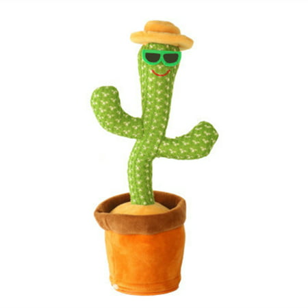 Can Sing, Twist, Shine, Dance Cactus 120 Songs In English (Dance Recording To Learn To Speak) Straw Hat Glasses Usb Charging (120 English Dance To Learn Tongue Recording)