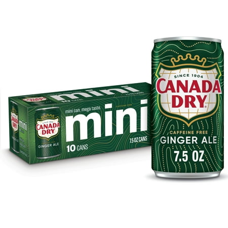 Canada Dry Caffeine Free Ginger Ale Soda Pop, 7.5 fl oz, 10 Pack Cans