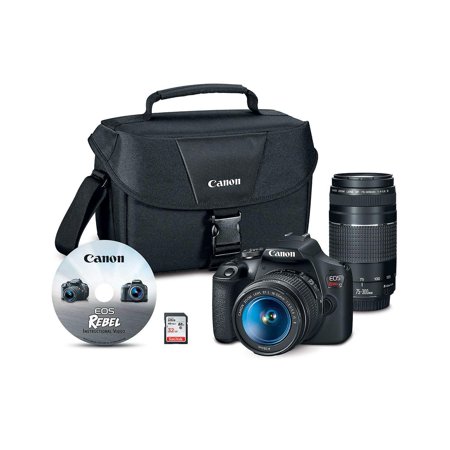 Canon 2727C023 EOS Rebel T7 24.1MP Digital SLR Camera Bundle with EF-S 18-55mm IS Lens, 70-300mm Lens, 32GB SD Card