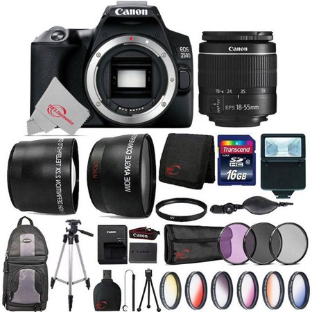 Canon EOS 250D Rebel SL3 24.1MP Digital SLR Camera with 16GB Accessory Bundle