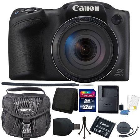 Canon PowerShot SX420 IS 20.0MP HD 720p Black Digital Camera 32GB Accessory Kit